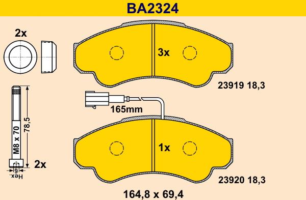 Barum BA2324 - Гальмівні колодки, дискові гальма autozip.com.ua