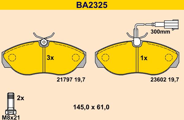 Barum BA2325 - Гальмівні колодки, дискові гальма autozip.com.ua