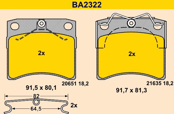 Barum BA2322 - Гальмівні колодки, дискові гальма autozip.com.ua