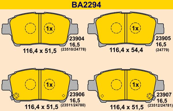 Barum BA2294 - Гальмівні колодки, дискові гальма autozip.com.ua