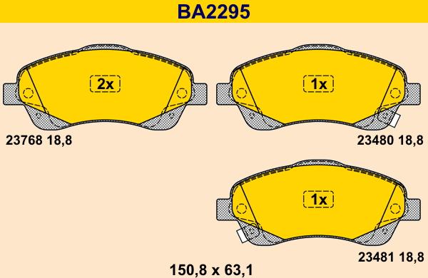 Barum BA2295 - Гальмівні колодки, дискові гальма autozip.com.ua