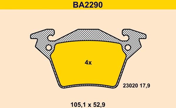 Barum BA2290 - Гальмівні колодки, дискові гальма autozip.com.ua