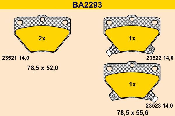 Barum BA2293 - Гальмівні колодки, дискові гальма autozip.com.ua