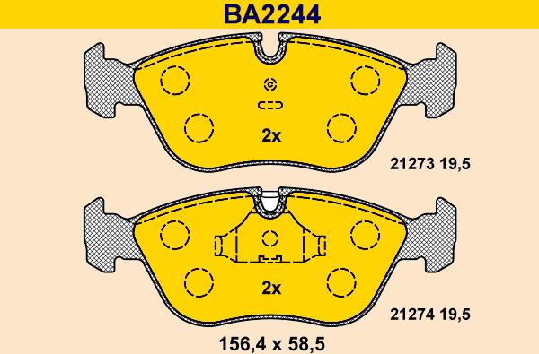 Barum BA2244 - Гальмівні колодки, дискові гальма autozip.com.ua