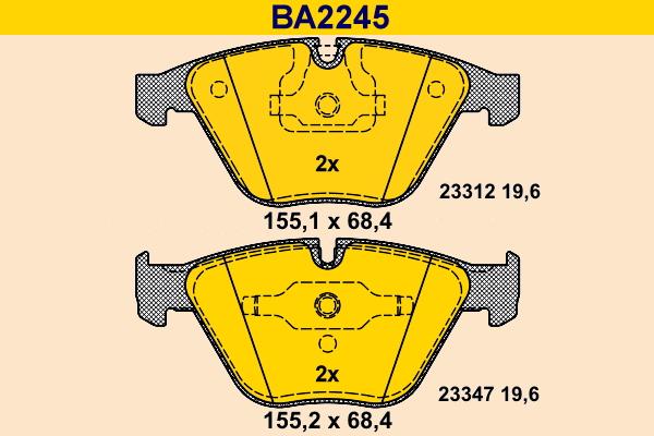 Barum BA2245 - Гальмівні колодки, дискові гальма autozip.com.ua