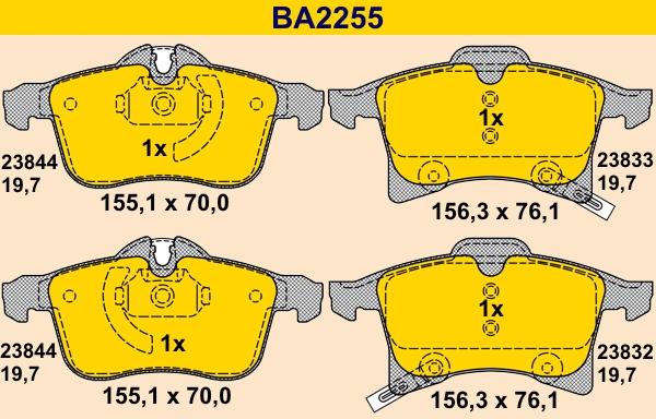 Barum BA2255 - Гальмівні колодки, дискові гальма autozip.com.ua