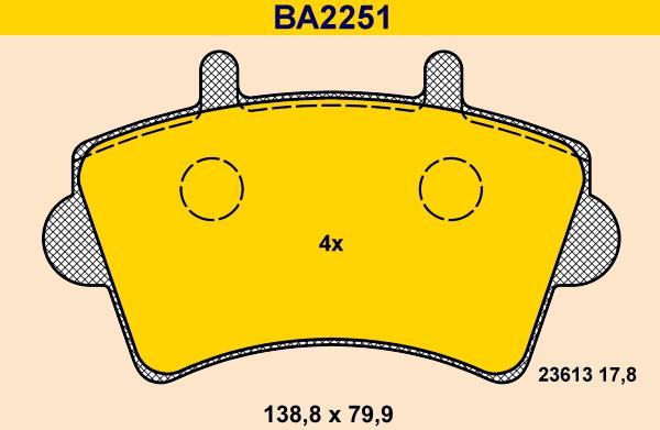 Barum BA2251 - Гальмівні колодки, дискові гальма autozip.com.ua