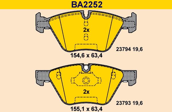Barum BA2252 - Гальмівні колодки, дискові гальма autozip.com.ua