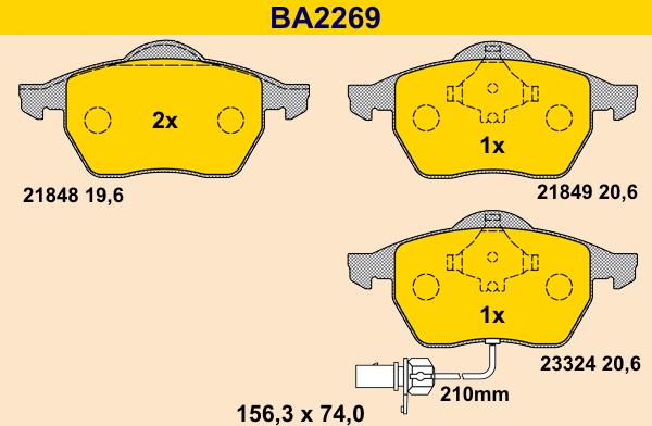 Barum BA2269 - Гальмівні колодки, дискові гальма autozip.com.ua