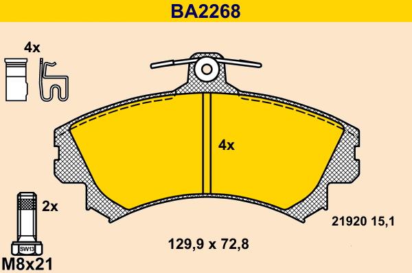 Barum BA2268 - Гальмівні колодки, дискові гальма autozip.com.ua