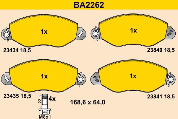 Barum BA2262 - Гальмівні колодки, дискові гальма autozip.com.ua