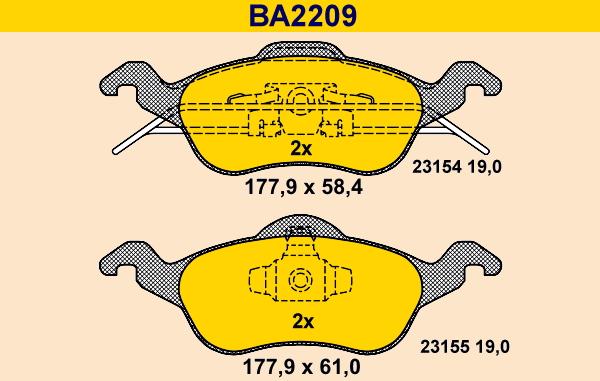 Barum BA2209 - Гальмівні колодки, дискові гальма autozip.com.ua