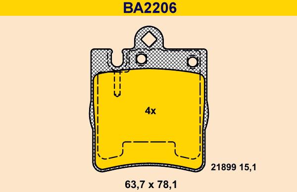 Barum BA2206 - Гальмівні колодки, дискові гальма autozip.com.ua