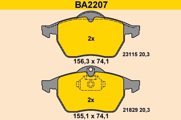 Barum BA2207 - Гальмівні колодки, дискові гальма autozip.com.ua