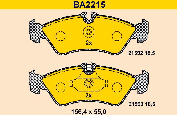 Barum BA2215 - Гальмівні колодки, дискові гальма autozip.com.ua