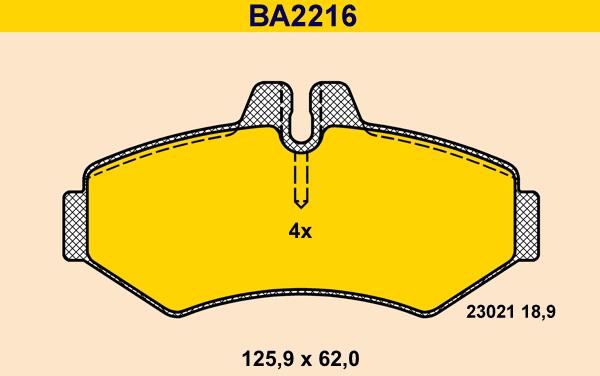 Barum BA2216 - Гальмівні колодки, дискові гальма autozip.com.ua