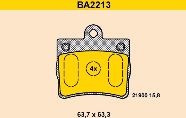 Barum BA2213 - Гальмівні колодки, дискові гальма autozip.com.ua