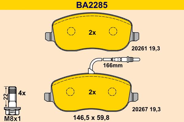 Barum BA2285 - Гальмівні колодки, дискові гальма autozip.com.ua