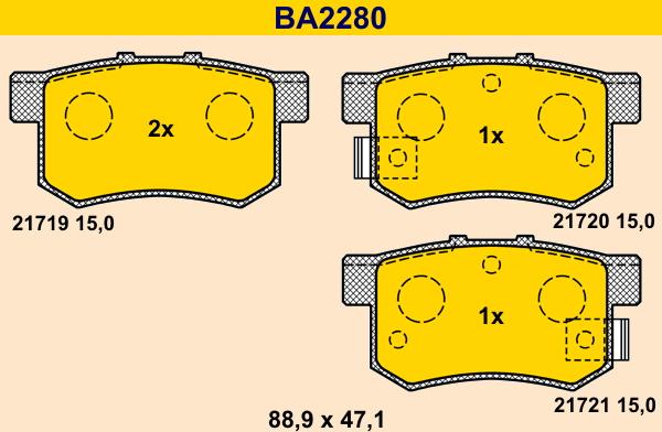 Barum BA2280 - Гальмівні колодки, дискові гальма autozip.com.ua