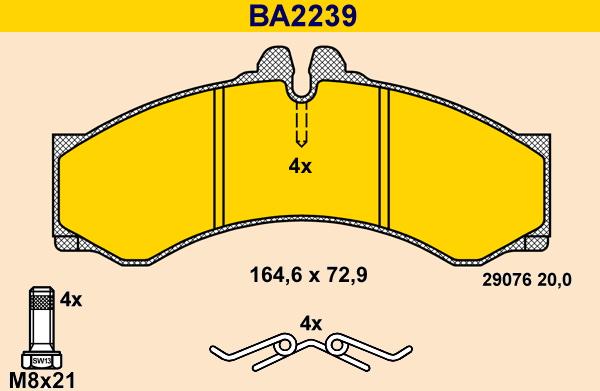 Barum BA2239 - Гальмівні колодки, дискові гальма autozip.com.ua