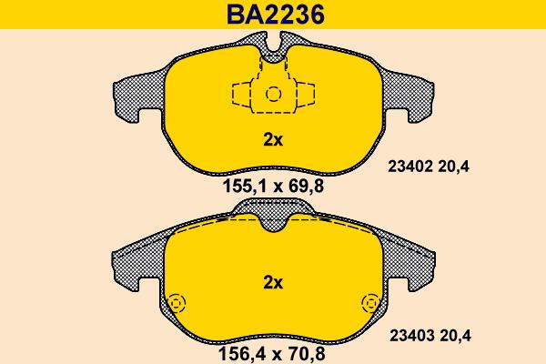 Barum BA2236 - Гальмівні колодки, дискові гальма autozip.com.ua