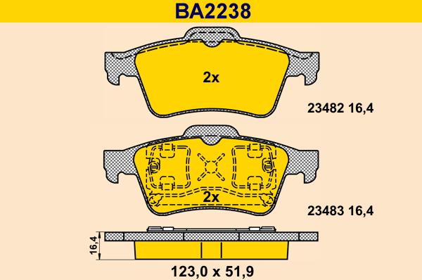 Barum BA2238 - Гальмівні колодки, дискові гальма autozip.com.ua
