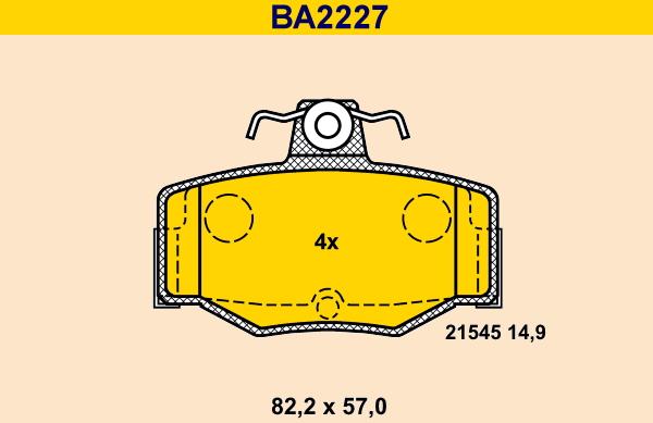 Barum BA2227 - Гальмівні колодки, дискові гальма autozip.com.ua