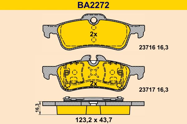 Barum BA2272 - Гальмівні колодки, дискові гальма autozip.com.ua
