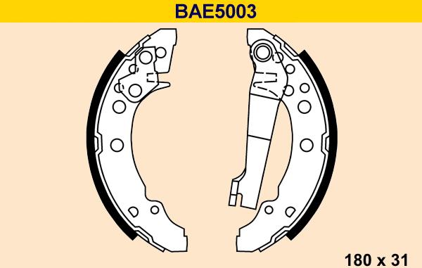 Barum BAE5003 - Комплект гальм, барабанний механізм autozip.com.ua