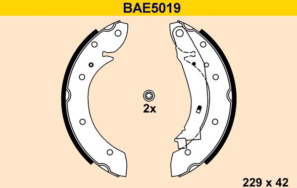 Barum BAE5019 - Комплект гальм, барабанний механізм autozip.com.ua