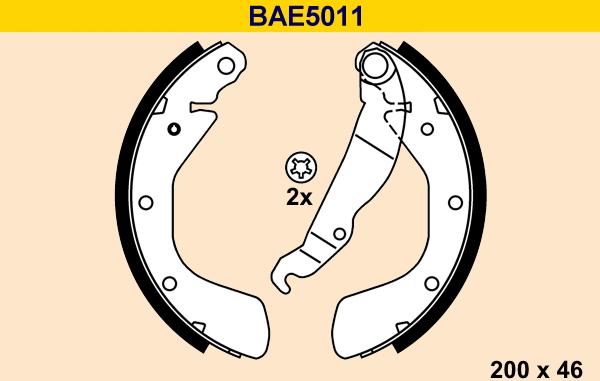 Barum BAE5011 - Комплект гальм, барабанний механізм autozip.com.ua