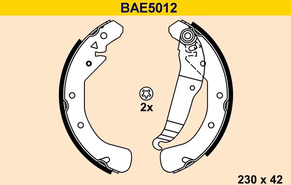 Barum BAE5012 - Комплект гальм, барабанний механізм autozip.com.ua