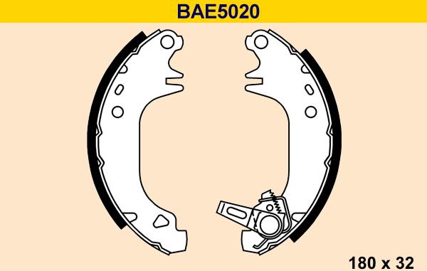 Barum BAE5020 - Комплект гальм, барабанний механізм autozip.com.ua