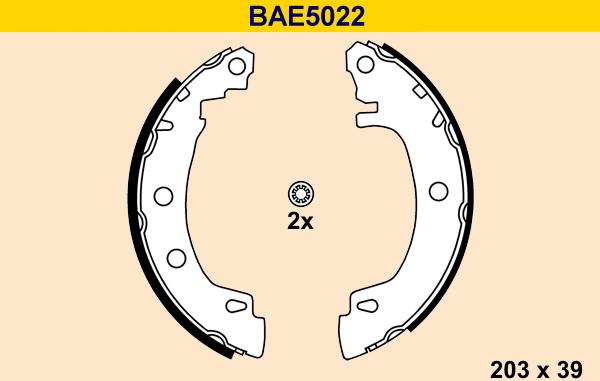 Barum BAE5022 - Комплект гальм, барабанний механізм autozip.com.ua