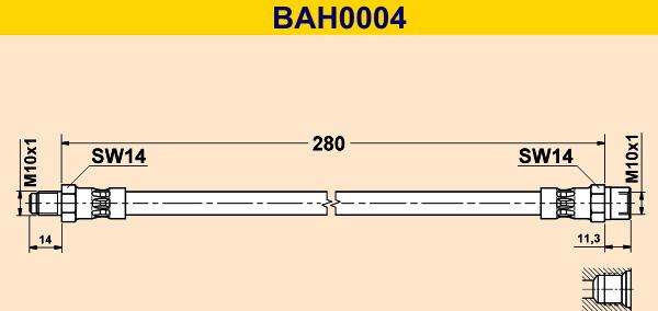 Barum BAH0004 - Гальмівний шланг autozip.com.ua