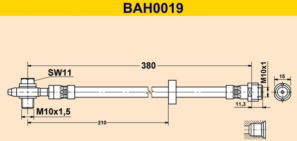 Barum BAH0019 - Гальмівний шланг autozip.com.ua