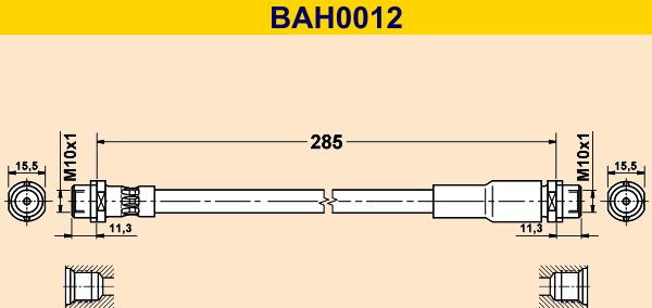 Barum BAH0012 - Гальмівний шланг autozip.com.ua