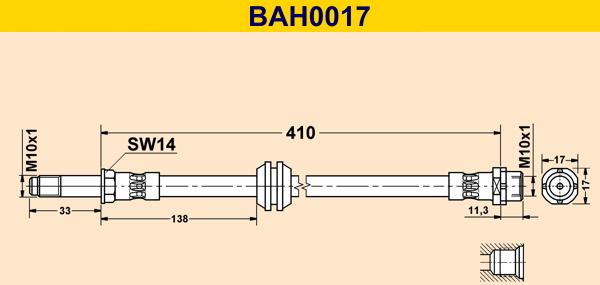 Barum BAH0017 - Гальмівний шланг autozip.com.ua