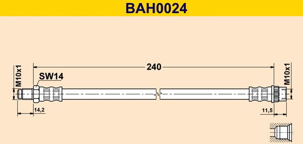 Barum BAH0024 - Гальмівний шланг autozip.com.ua