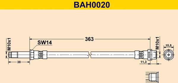 Barum BAH0020 - Гальмівний шланг autozip.com.ua