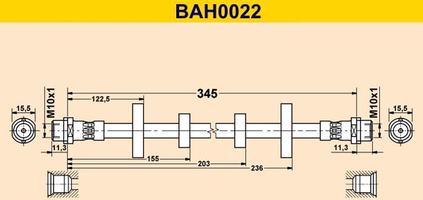 Barum BAH0022 - Гальмівний шланг autozip.com.ua