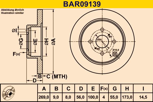 Barum BAR09139 - Гальмівний диск autozip.com.ua