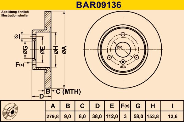 Barum BAR09136 - Гальмівний диск autozip.com.ua