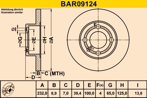 Barum BAR09124 - Гальмівний диск autozip.com.ua