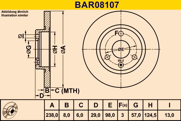 Barum BAR08107 - Гальмівний диск autozip.com.ua