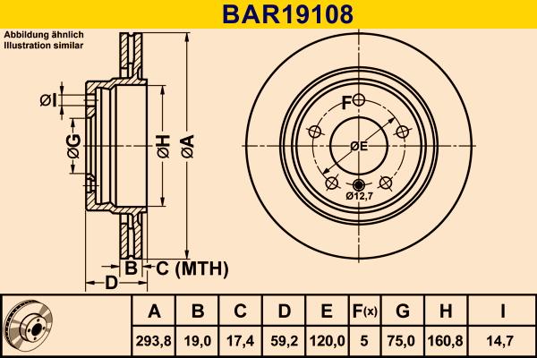 Barum BAR19108 - Гальмівний диск autozip.com.ua