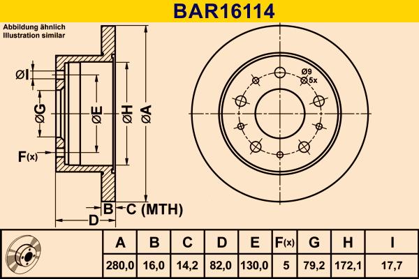 Barum BAR16114 - Гальмівний диск autozip.com.ua