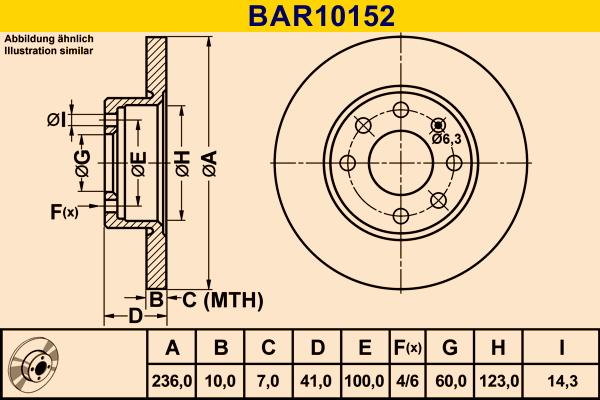 Barum BAR10152 - Гальмівний диск autozip.com.ua