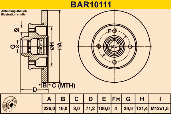Barum BAR10111 - Гальмівний диск autozip.com.ua