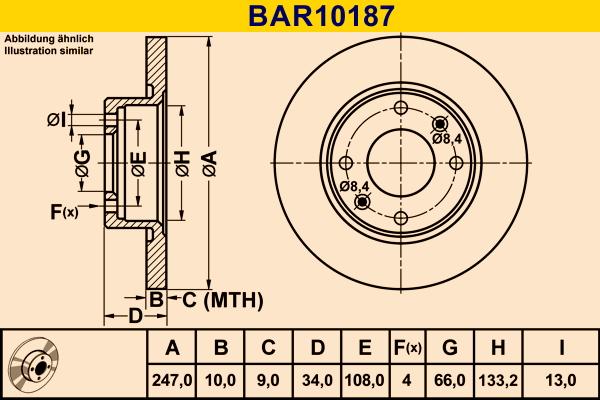 Barum BAR10187 - Гальмівний диск autozip.com.ua